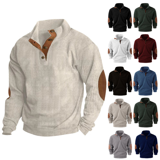 Lavyre™ | Men’s Stand Collar Pullover – Casual Sport Long Sleeve for Spring & Fall